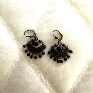 Elegant Black Chandelier Earrings